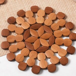 Wooden Mosaic Slice Round Coffee Table