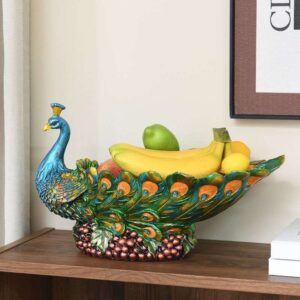 Peacock Decorative Resin Fruit Bowl