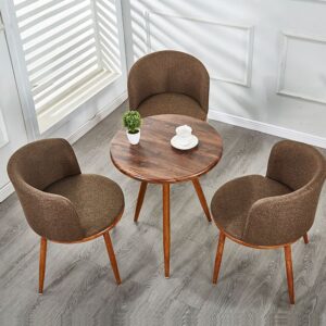 Velvet Round Chair & Walnut Coffee Table Duo